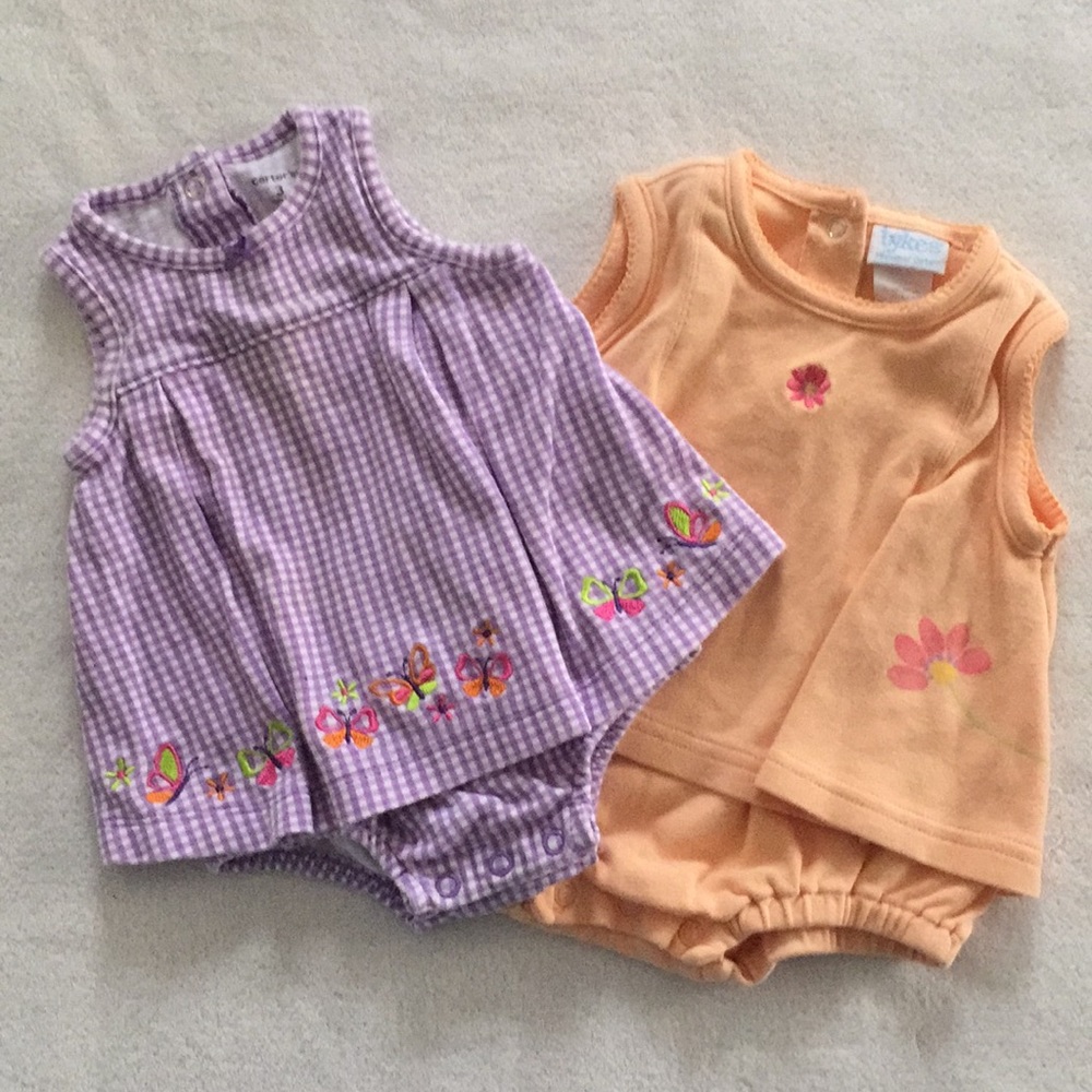 Set of 2 baby girl’s onesie dresses 🌸